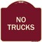 Signmission Designer Series Truck No Trucks, Burgundy Heavy-Gauge Aluminum Sign, 18" x 18", BU-1818-22786 A-DES-BU-1818-22786 - alternate 1